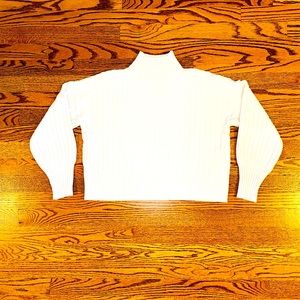 Mock-Neck Boxy Cropped Sweater